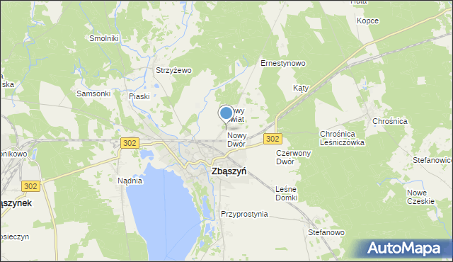 mapa Nowy Dwór, Nowy Dwór gmina Zbąszyń na mapie Targeo